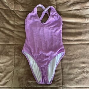Target Lavender Textured One-Piece Swimsuit